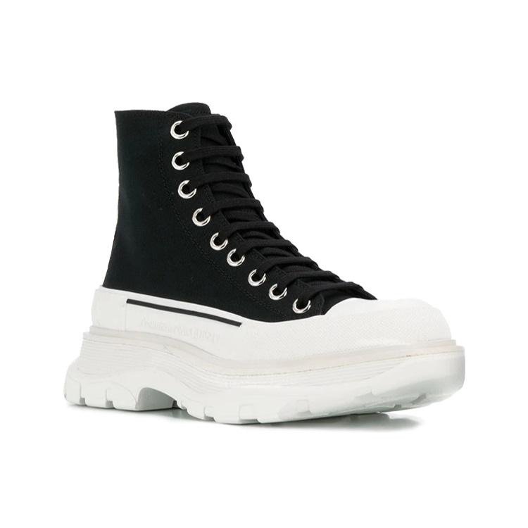 (WMNS) Alexander McQueen Tread Slick Boots 'Black White' Women's 611706W4L321070