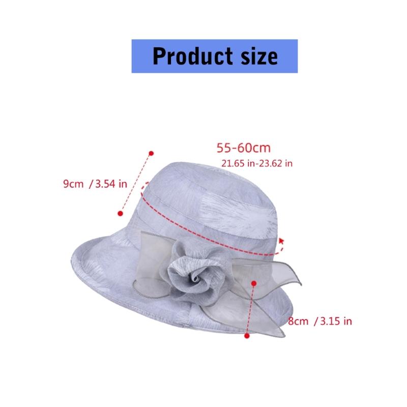Women's Fashionable Mesh Sun Hat Flower Decoration Portable and Comfortable for Lady, Ideal for Travel