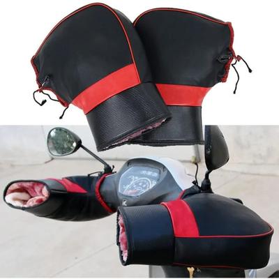 2025 Motocyklové návleky na řídítka PU kůže Zimní Zesílené Hřejivé Rukavice Vodotěsné Fleecové Rukavice Skútr Teplé Rukavice na Řídítka