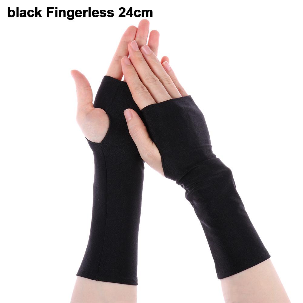 

Sunscreen Fingerless Long Gloves Women Men Arm Cool Summer Solid Mittens Half Finger Sleeves Cycling Driving Accessories