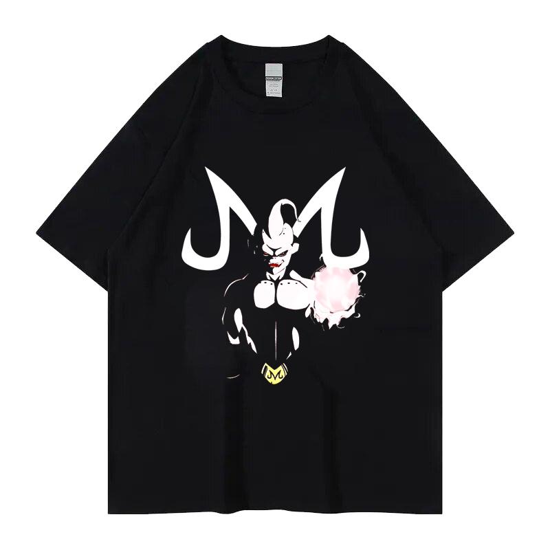Japanese Animation Dragon Ball Short-sleeved Devil Buou Printed T-shirt Crew Neck Clothes Men and Women Couple Clothing Summer