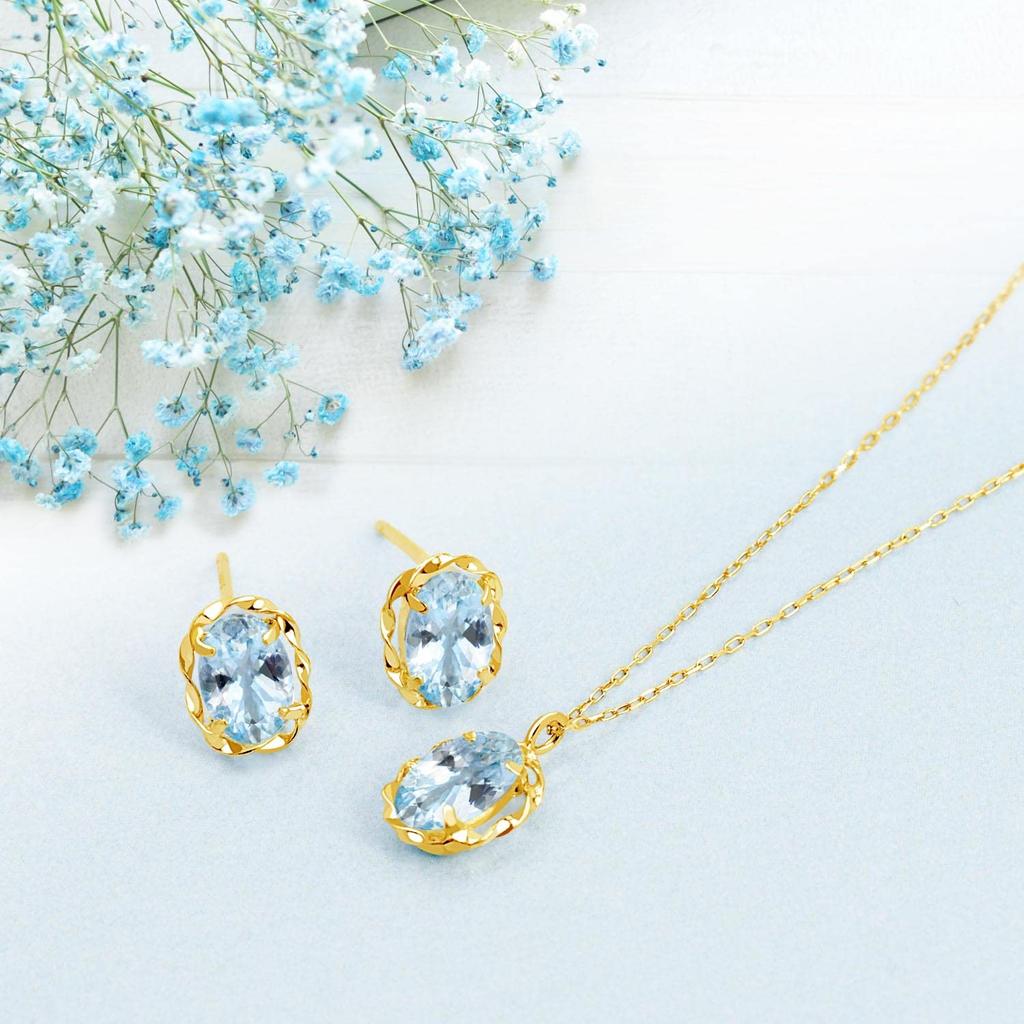 Lala Christie Aquamarine Necklace in 18K Gold Women's 0.2ct (lp56-0025-yg)