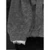 French Lace Patchwork V-Neck Two-Piece Gray Sweater - High-End Autumn/Winter Knitwear for Women