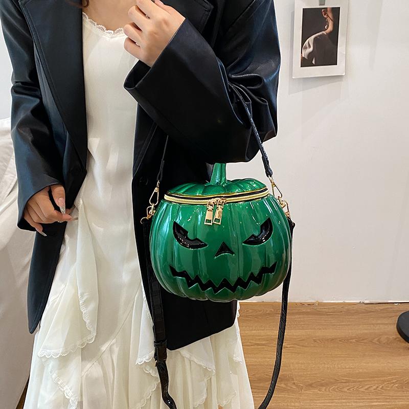2025 Halloween New Fashion Barrel-Shaped Glossy PU Shoulder & Crossbody Bags Solid Creative Stylish Design Handbags for Women