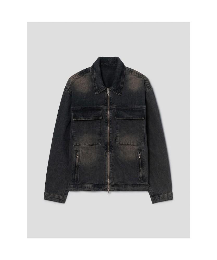 8seconds Collared Zip-Up Denim Outerwear Navy