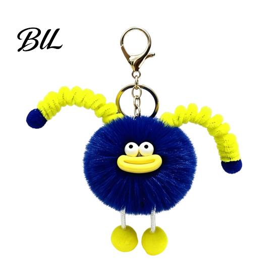 Sausage Mouth Ball with Spring Tentacle Creature Plush Keychain, Cartoon Fuzzy Keyring Pendant, Keychain Decorative for Handbags Purses Backpacks