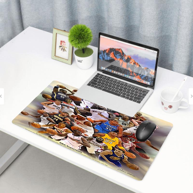 NBA Print Mauspad, Anti-Rutsch Desktop Tastaturmatte, für PC Laptop Gaming Arbeiten Tägliche Nutzung, Cooles Festival Überraschungsgeschenk