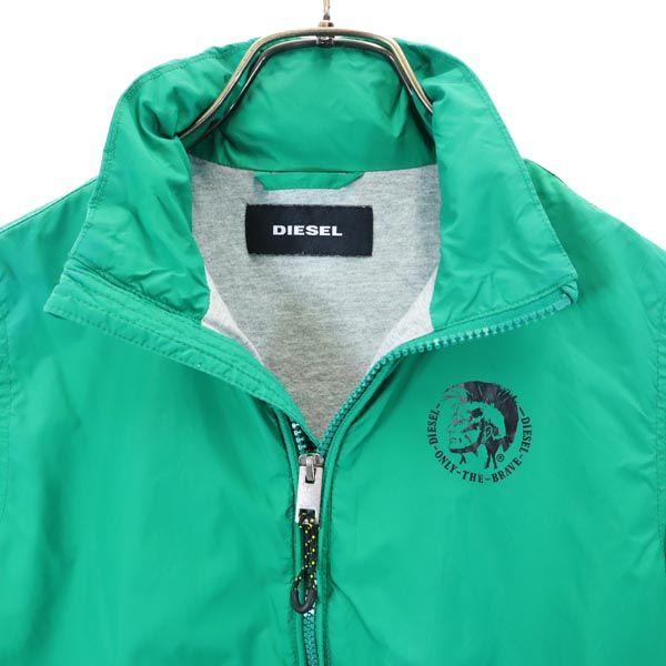 DIESEL Back logo print Nylon Zip hoodie 10 Green system Kid's Used