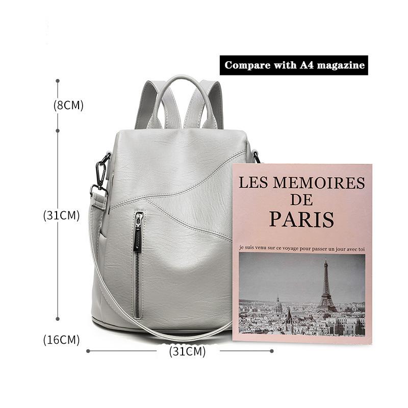 Women Backpacks Soft Leather Fashion Back Bag Brand Female Travel Bags Backbags Large Capacity School Bag