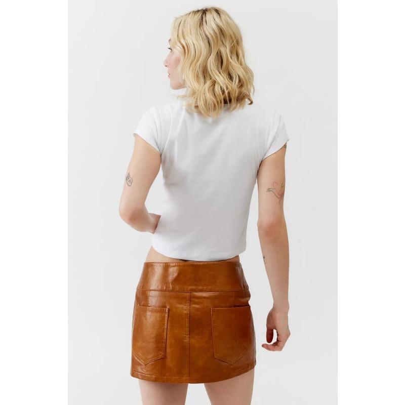 T-shirt estiva da donna a maniche corte stampata girocollo slim corta sexy senza vita