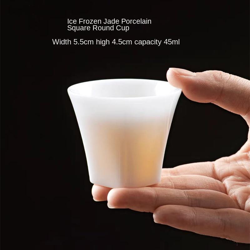 Ice-like Frozen Jade Porcelain Tea Cup White Porcelain Small Teacup Kung Fu Tea Set Ceramic Cup Teacup Tea Bowl