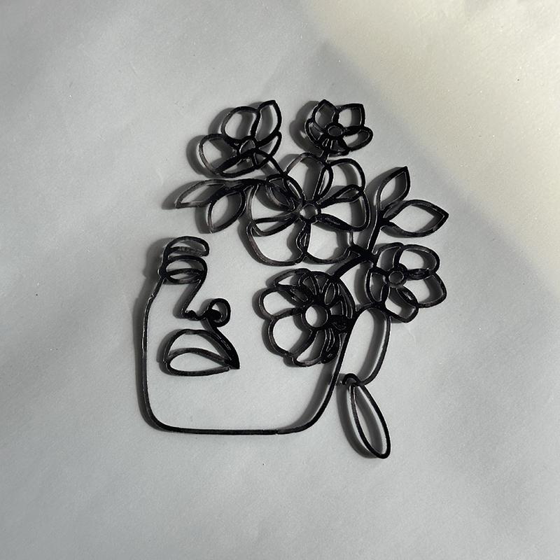 

1Pcs Simple Lines Female Facial Art Acrylic Cake Decoration Ornaments Wedding Festival Party Supplies
