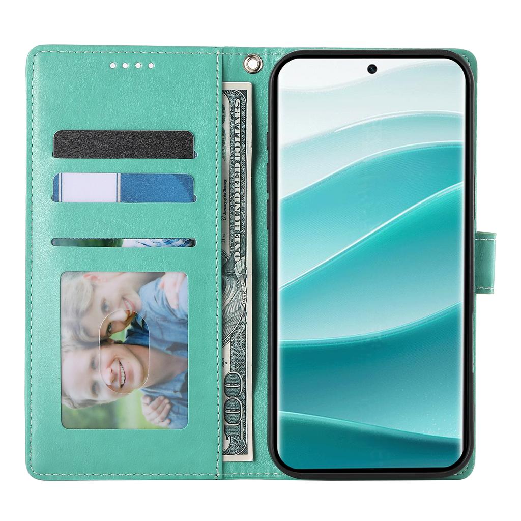 For Xiaomi Redmi Note 14 4G (163.25mm) Wallet Case Butterfly Floral Imprint PU Leather Phone Cover with Wrist Strap