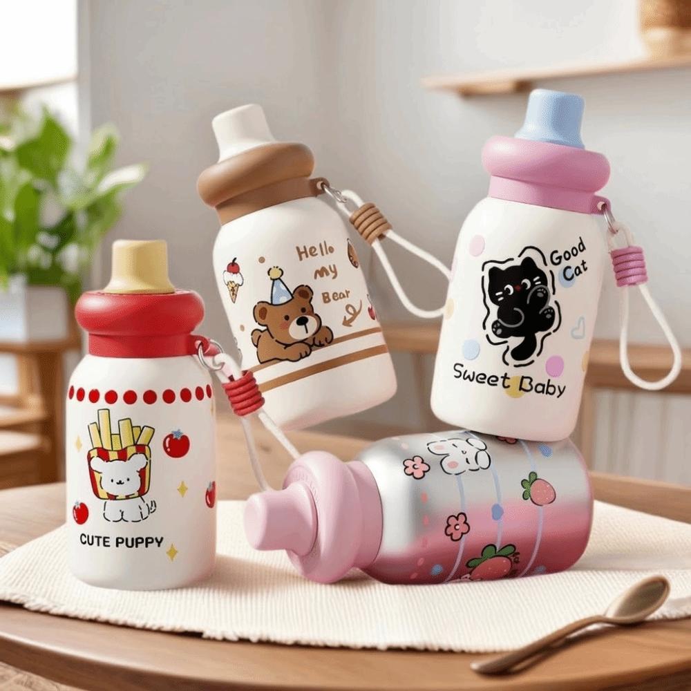 Cute 500ml Vacuum Tumbler 316 Stainless Steel Leak-Proof Thermal Water Bottle Cartoon Vacuum Cup Outdoors