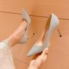 Silver Stiletto Heels for Wedding & Bridal Attire - New Two-Way Style 2025