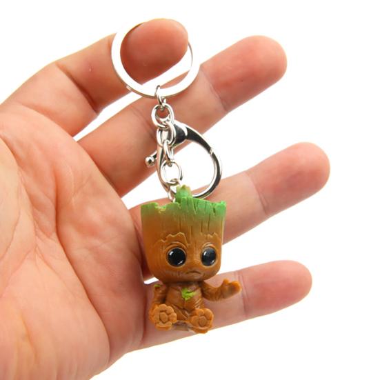 Guardians of Galaxy Tree Man Groot Figure Pendant Key Ring Bag Holder Keychain