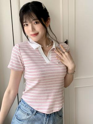 KOOLKITTEN Color Block Collared Stripe T-Shirt 3 Colors