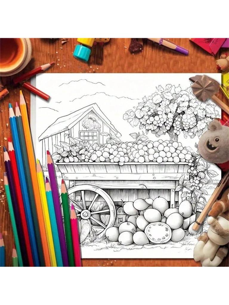 1pc Art Coloring Book 22 Page Coloring Books Gift For Birthday Party Relieve Stress Kill Time , Graffiti Painting Drawing Art Book