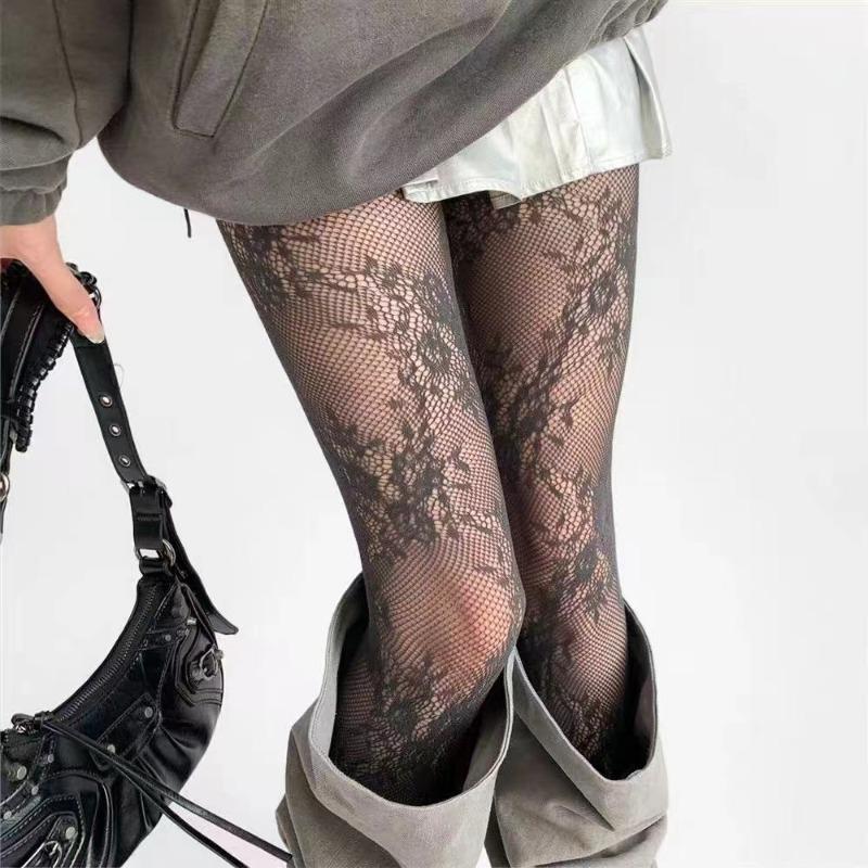 New Tights Women Sexy Lace Floral Thigh High Stockings Pantyhose Lingerie Hosiery Mesh Fishnet Stockings Women Tights