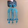 Elegant Rhinestone Teardrop U-Shaped Tassel Earrings for Women - Exquisite, High-End, Fashionable Statement Jewelry