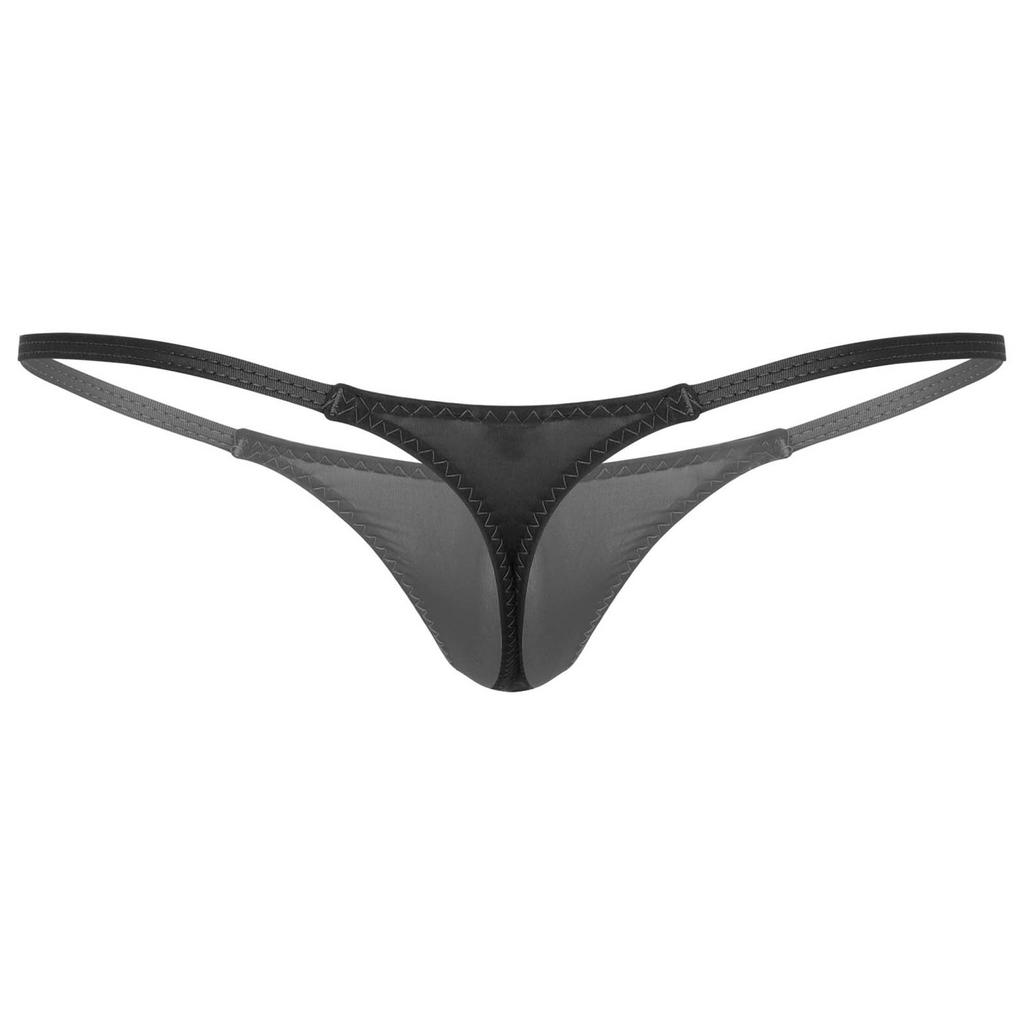 Mens Low Rise Thong Underwear Solid Color Elastic Waistband G String Soft Stretch Fabric for Daily Comfort Fit