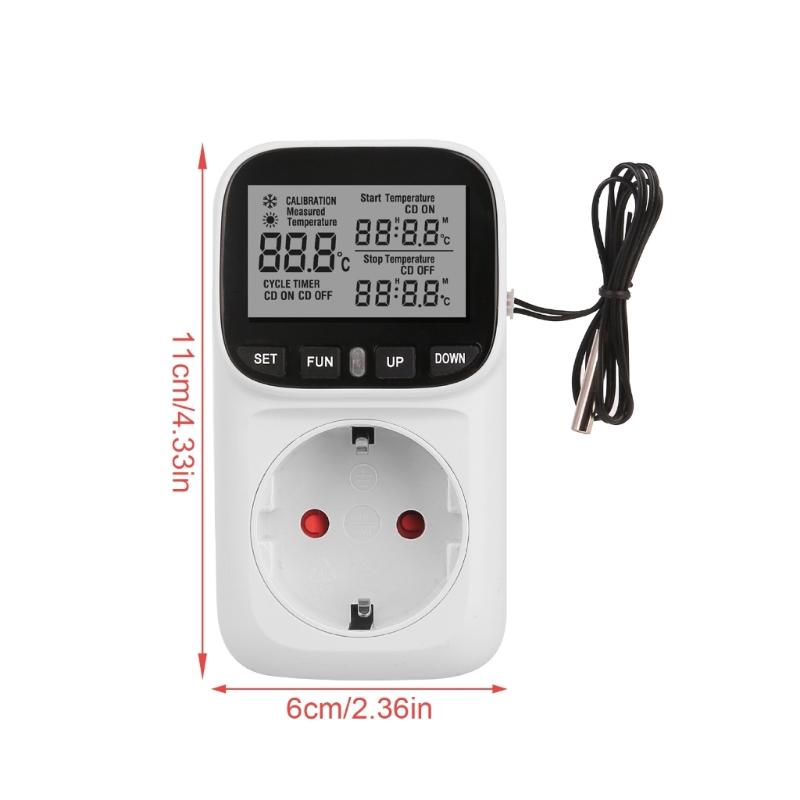 Digital Thermostat Outlet Plugs Thermostatic Socket With Temperature Control Timer Function For Home Office Greenhouse