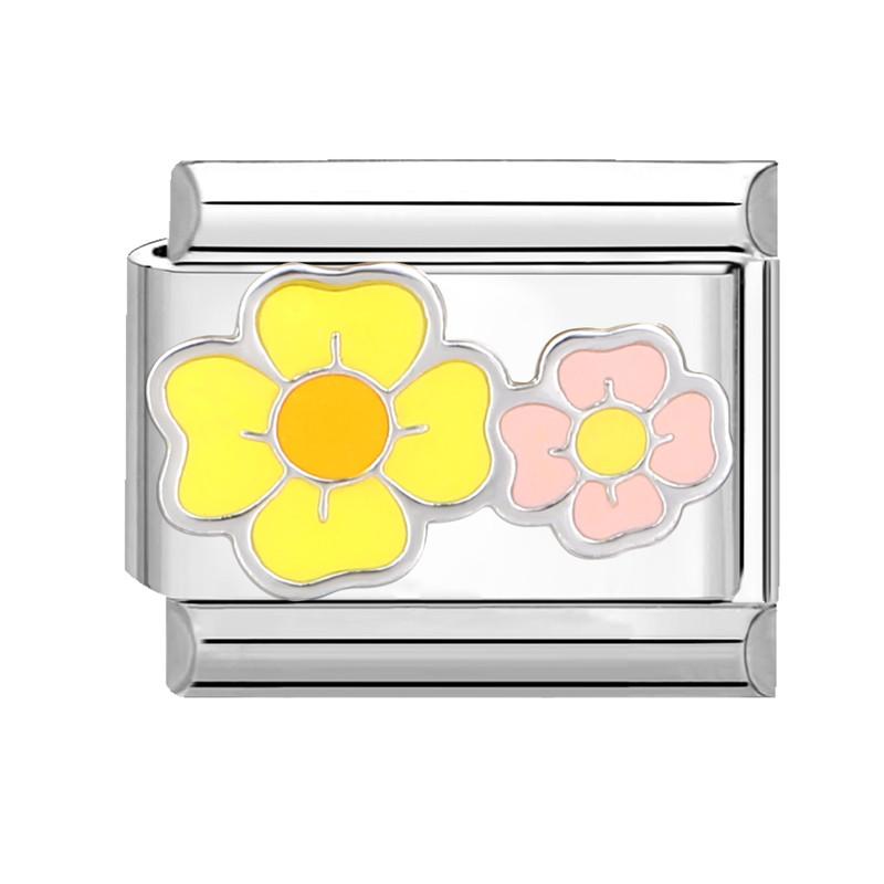 Cartoon Cute Cats Heart Eyes Flowers Cheese Beads Fit 9mm Italian Charms Link Bracelet Stainless Steel Jewelry DIY Making Gifts
