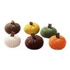 Seasonal Knitted Pumpkin Ornament Set of 6, No-Assembly Fall Decorations for Suspended Arrangements, Windowsills, Shelves and Shop Displays
