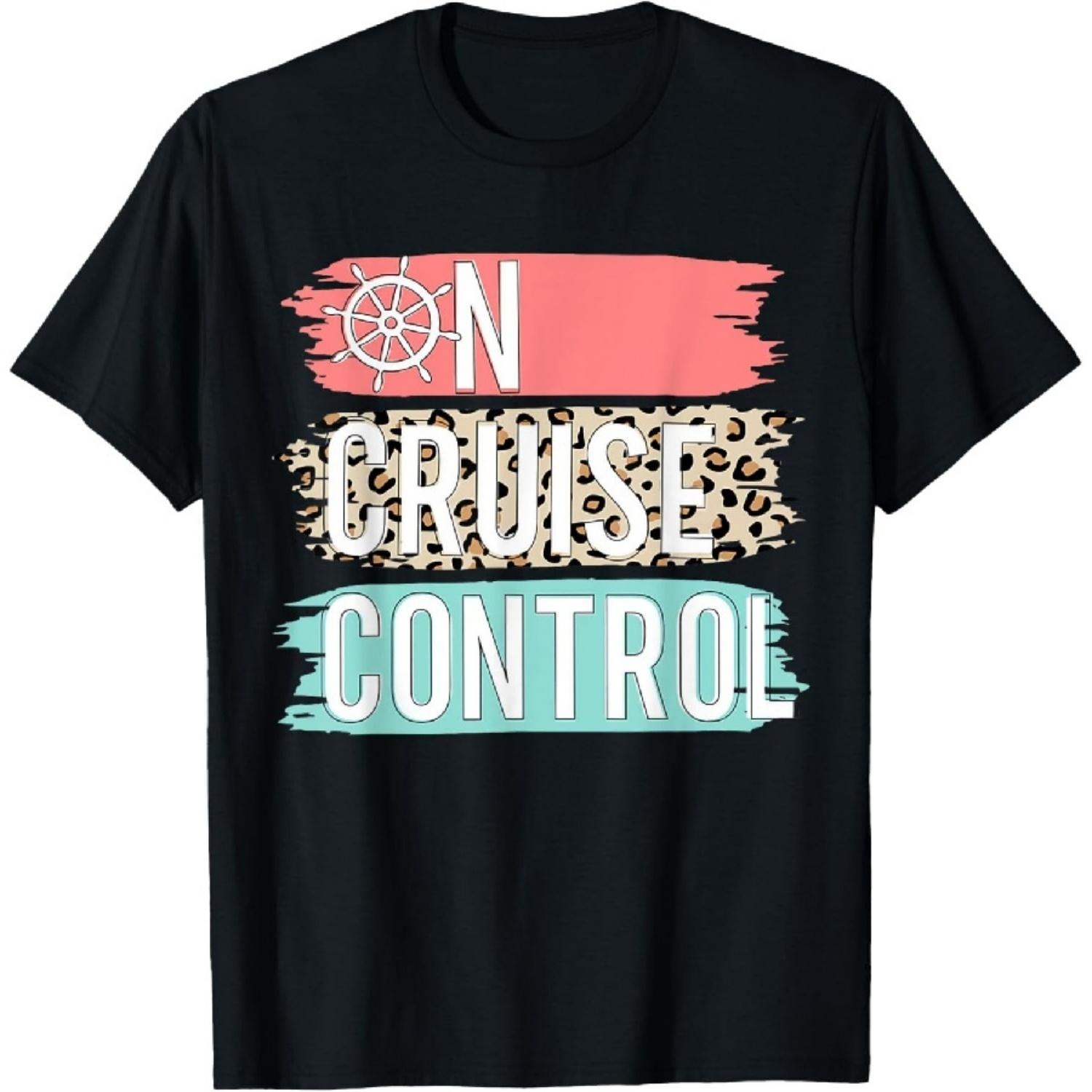 Control On Cruise Leopard Funny Summer Vacation Family Women T-Shirt XXXXXL чёрный