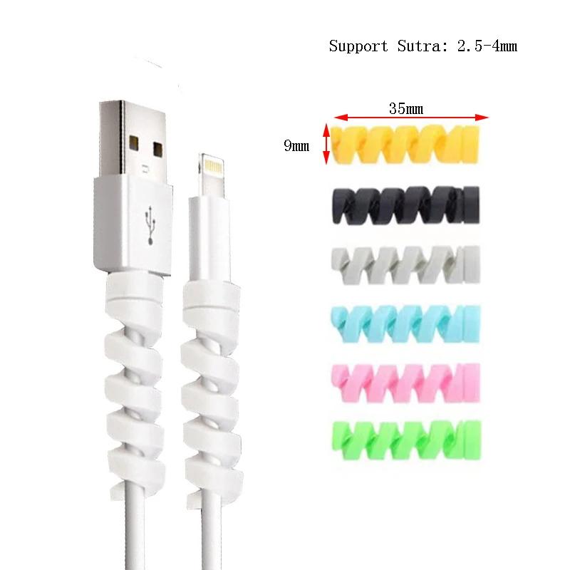10 Stück Kabel Schutzhülle Silikon Spulwickler für IPhone 13 Samsung S21 Xiaomi Poco Ladekabel Kabel Schnur Organizer Clip