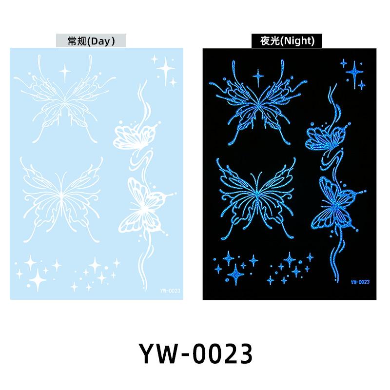 Glow In The Dark Indian Lace Tattoo Stickers - Henna Style Hand Body Art