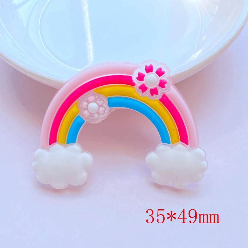 10 Stück Neue Niedliche Transparente Cartoon Regenbogen Serie PVC Flexibler Kleber Flache Rückseite DIY Scrapbook Verzierung Handy Basteldekoration