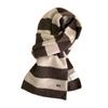 Soft Wool Blend Scarf Unisex Striped Design For Winter Warmth Lightweight Neck Warmer Perfect For Couples And Daily Use