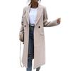 Elegant Long Blazer Suit for Women Office Winter Overcoat Button Placket Long Sleeve All Match Collar