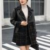 Winter Reversible Mid-Length Velvet Thick PU Leather Jacket - Women's Cozy Loose Fit