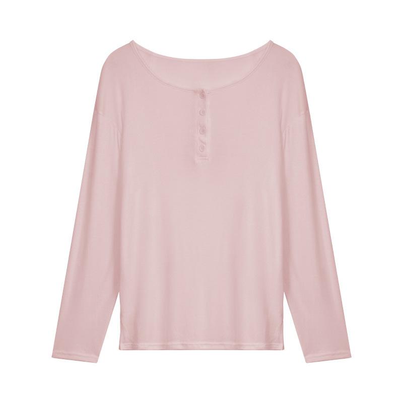 Spring Lazy Wind Thin Button Long Sleeve T-Shirt Women's Casual Skinny Women's Bottom Shirt Design Sense Women's Top