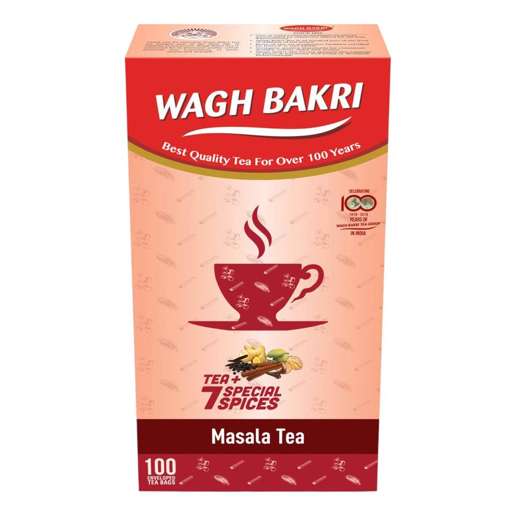 Wagh Bakri Masala Chai Tea Bags 200 G Pack Of 1 Aromatic Spiced Blend For Rich Flavorful Hot Beverage Enjoyment
