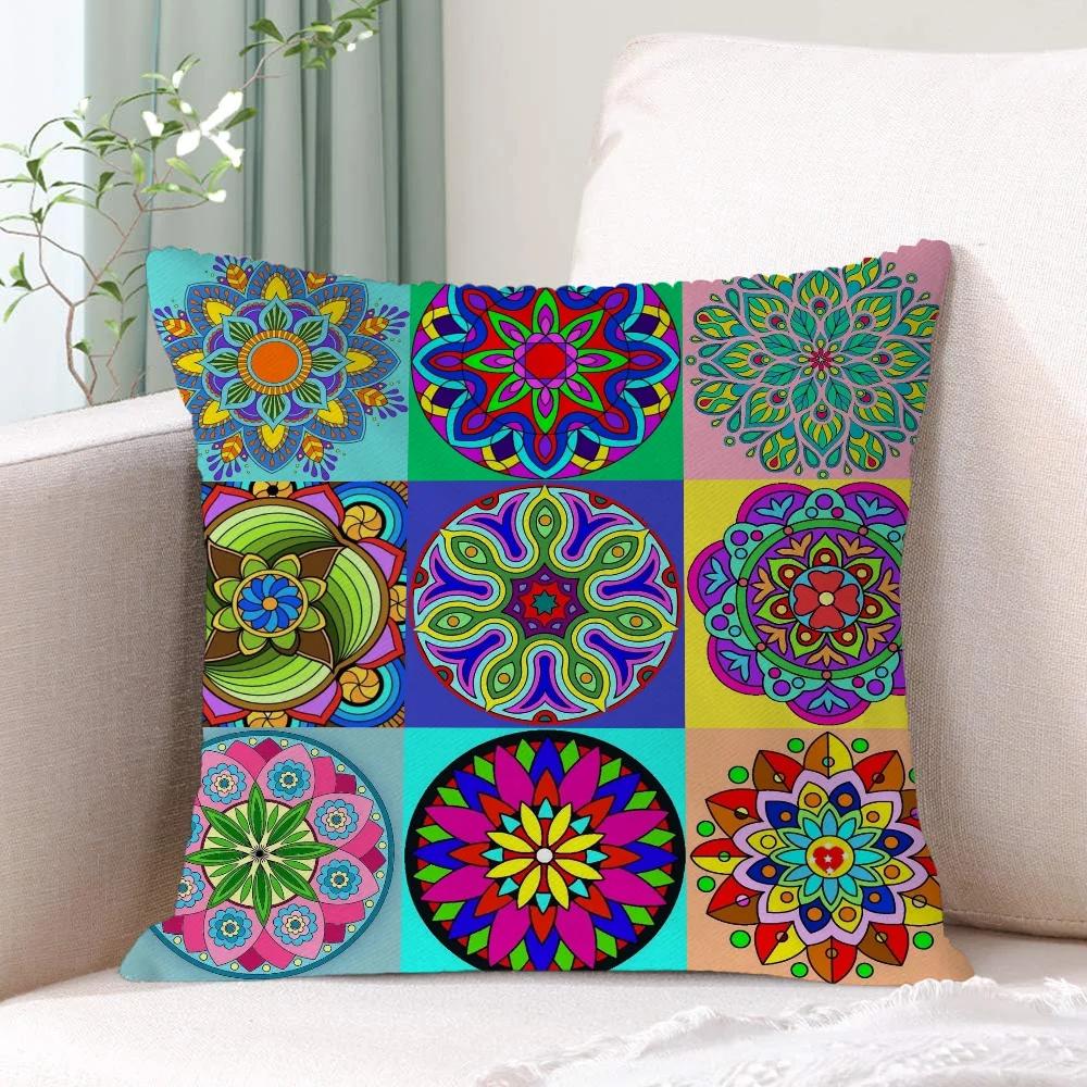 Cushion Cover 50X50 Mandala Style Gifts Pillow Covers Decorative Luxury Living Room Decoration Home 45X45 Cushions