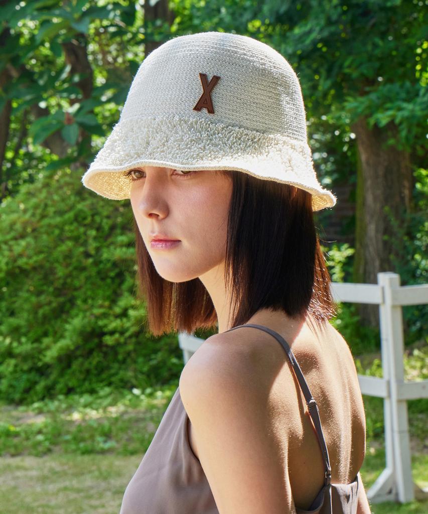 Bajal Va Patch Towel Bucket Hat Ivory