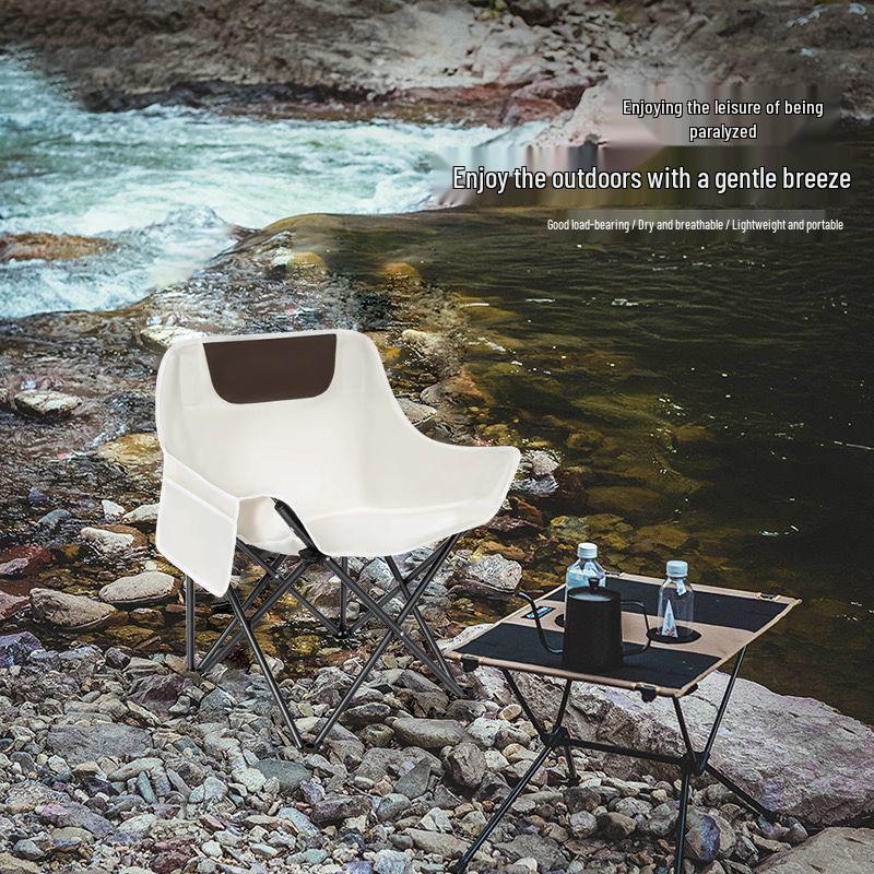 Moon High-Back Portable Recliner: Foldable Outdoor Chair for Camping, Fishing, and Picnics
