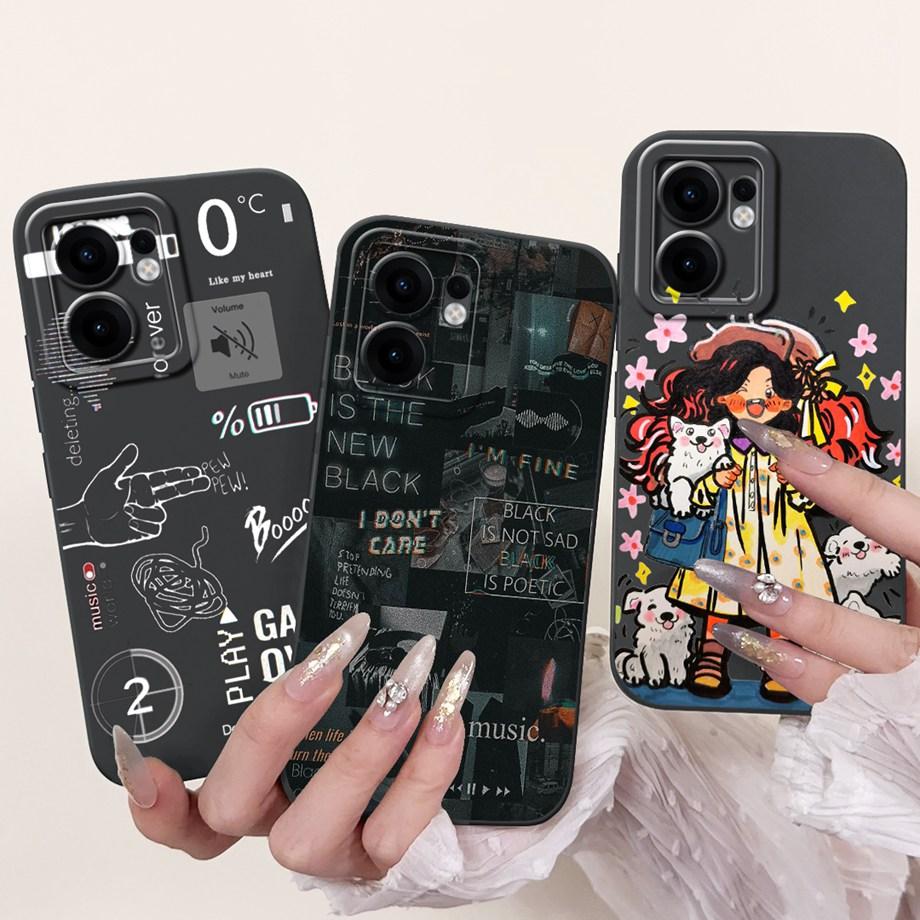 For Oppo Reno13 / Reno13F 4G 5G / Reno 13 Pro Phone Case Soft Smooth Silicone Capa Moon Night Artistic Marble Printed Back Cover