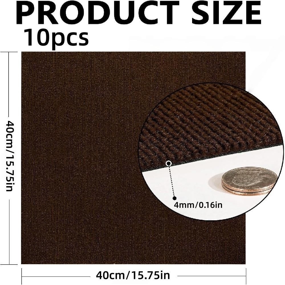 10pcs 40cmX40cm Carpet Squares Carpet Tiles Adhesive Carpet Squares Peel and Stick Carpet Tiles Self-Adhesive Carpet