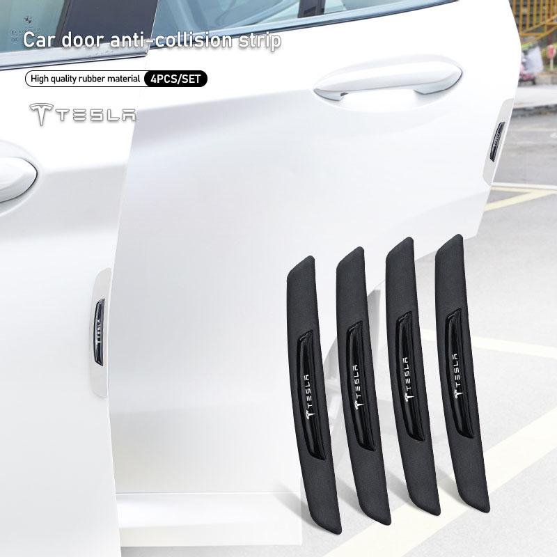 UBFMQ1 4Pcs Car Door Rearview Mirror Anti-collision Strips Stickers Protector For Tesla Model Y Juniper Model 3 Model X Model S SpaceX