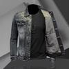 Herren Retro Jeansjacke High Street Trendy Bestickte Revers Motorradjacke Lockere Freizeitmode Vielseitige Herrenbekleidung