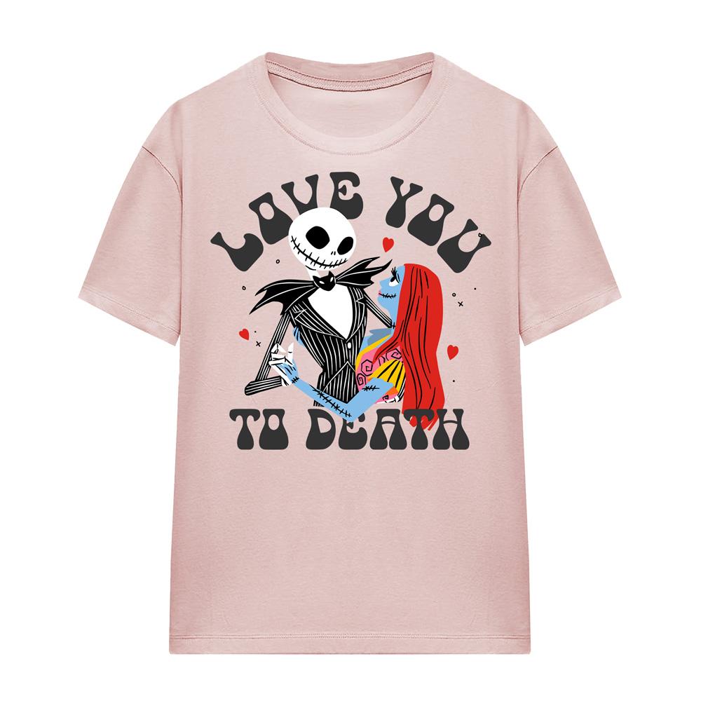 Nightmare Before Christmas Unisex Adult Love You To Death Jack Sally T-Shirt