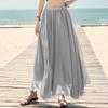Chiffon Plissierter Langer Rock Hoher Bund Voller Schwung Maxirock Koreanischer Stil QT1616