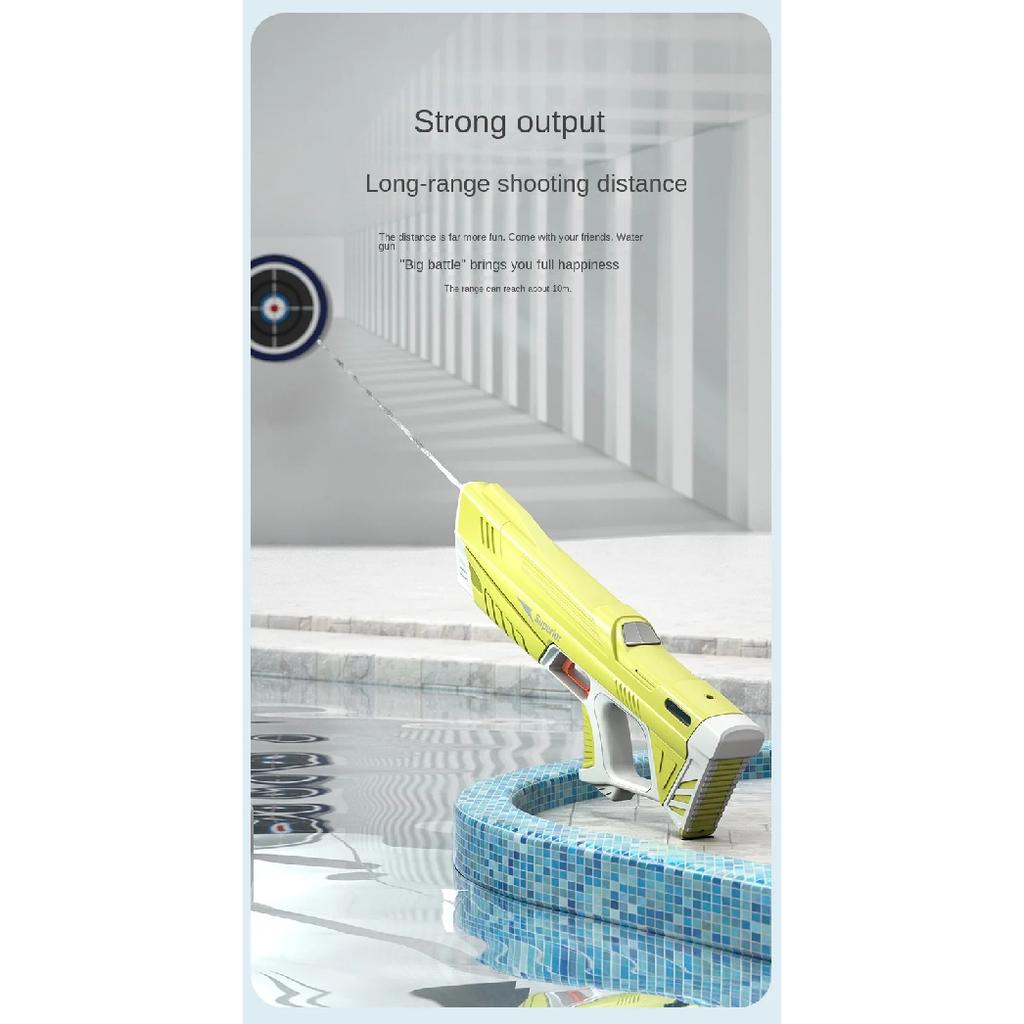 43cm Full Electric Automatic Water Storage Gun Toys Portable Children Summer Beach Outdoor Fight Fantasy Toys for Boys Kids Game