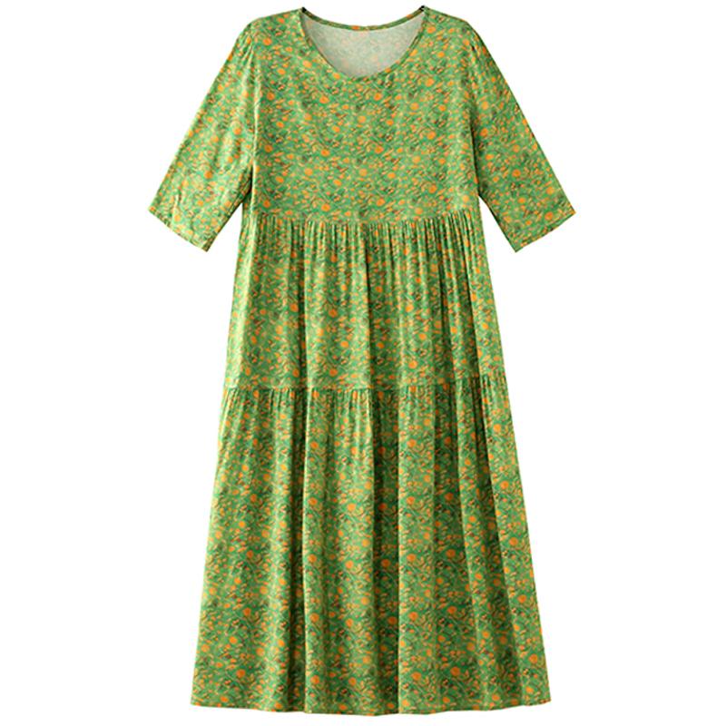 Vestidos casuales de talla grande para mujer Verano Ropa vintage Manga tres cuartos Vestido largo elegante