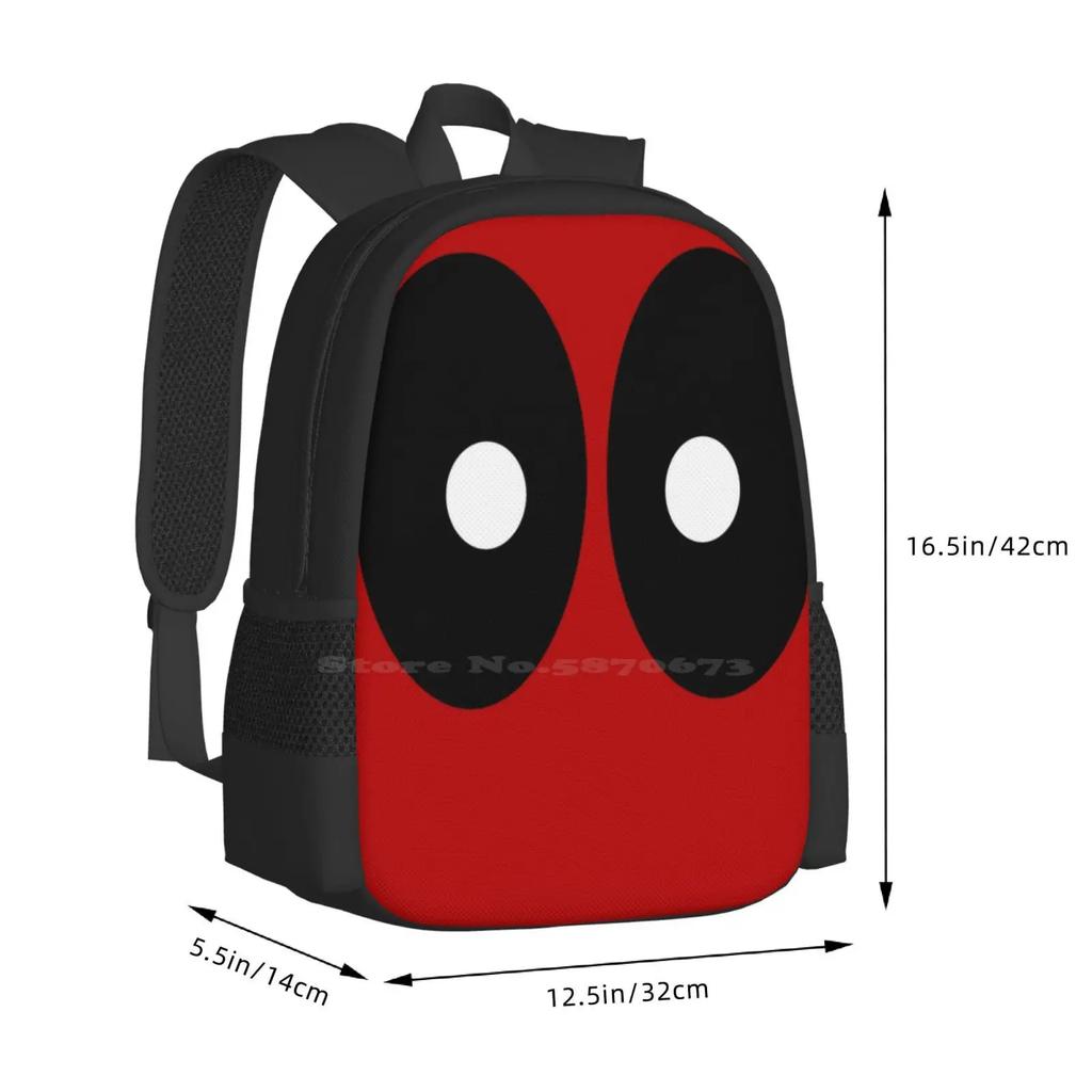 Red Field Behind Black Ellipses And White Circles. Backpack For Student School Laptop Travel Bag Modern Art Not Chimichanga