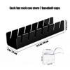 Baseball Cap Holder Acrylic Hat Display Rack For 7 Ball Caps Space Saving Stand Shelf With 2 Self-Adhesive Hooks No Install Home